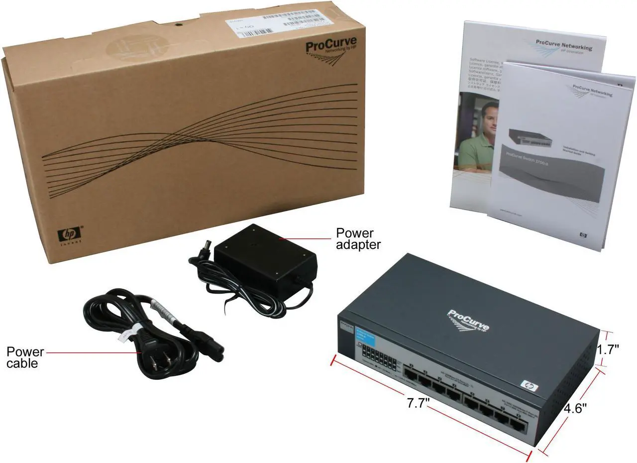 Alt view image 4 of 4 - HP J9079A Managed ProCurve 1700-8 Switch