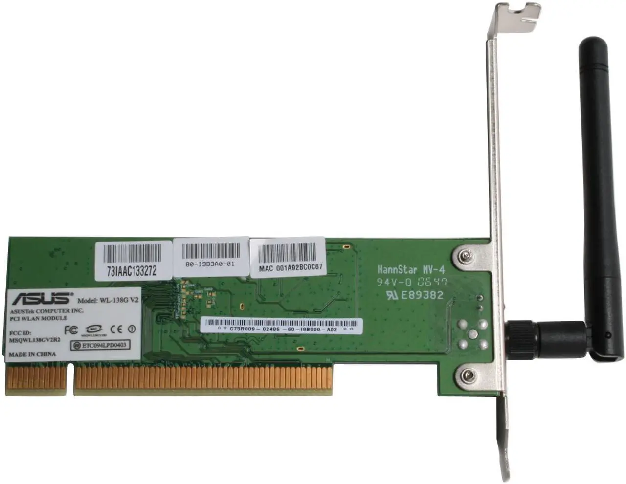 Alt view image 3 of 5 - ASUS WL-138g V2 Wireless Adapter IEEE 802.11b/g PCI Up to 54Mbps Wireless Data Rates