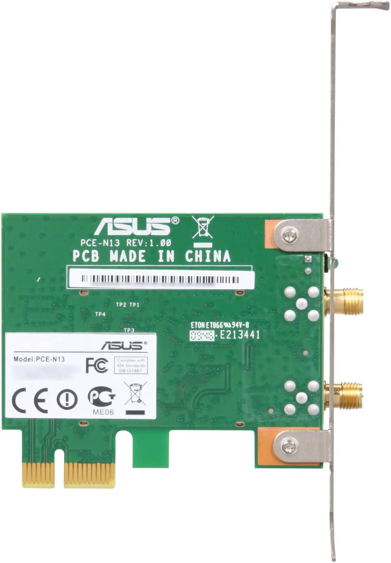Alt view image 4 of 5 - ASUS PCE-N13 Wireless Adapter IEEE 802.11b/g/n PCI Express 150/300Mbps Transfer/Receive Rate 64-bit/128-bit WEP, TKIP, and AES WI-Fi alliance WPA, WPA2