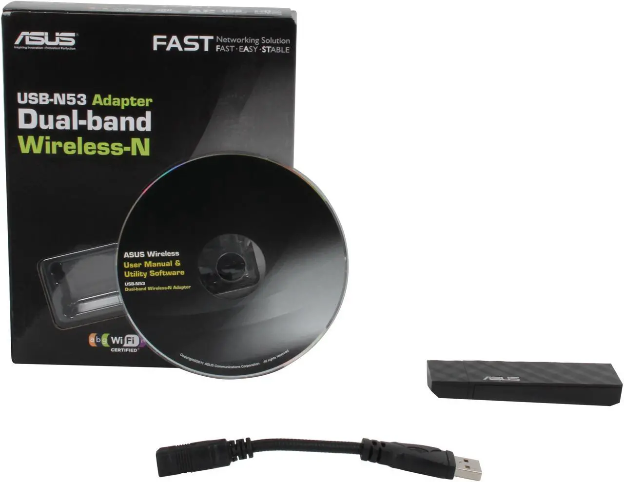 Alt view image 6 of 5 - Asus USB-N53 300Mbps Black Diamond Dual Band Wireless USB Adapter