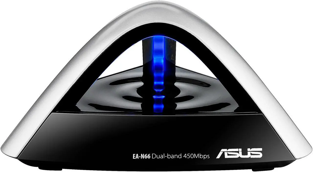 Main image of ASUS EA-N66 Dual-Band Wireless-N900, 3 in 1 Access Point/Repeater/Gigabit Ethernet Adapter IEEE 802.11a/b/g/n 1 x RJ-45 Ethernet port Up to 450Mbps downlink + 450Mbps uplink Wireless