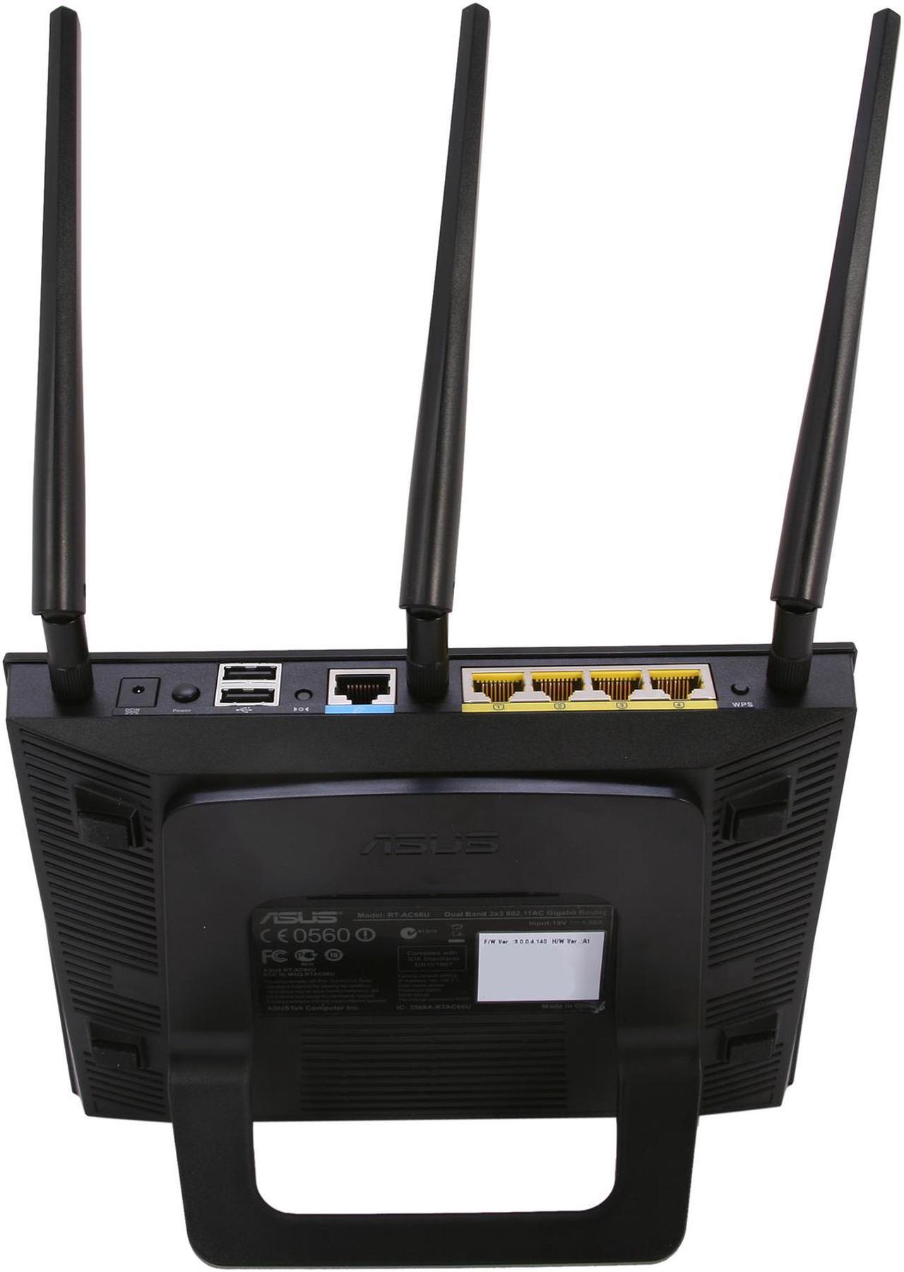 Alt view image 6 of 7 - ASUS RT-AC66U Dual-Band Wireless-AC1750 Gigabit Router IEEE 802.11ac, IEEE 802.11a/b/g/n, IEEE 802.3/3u/3ab