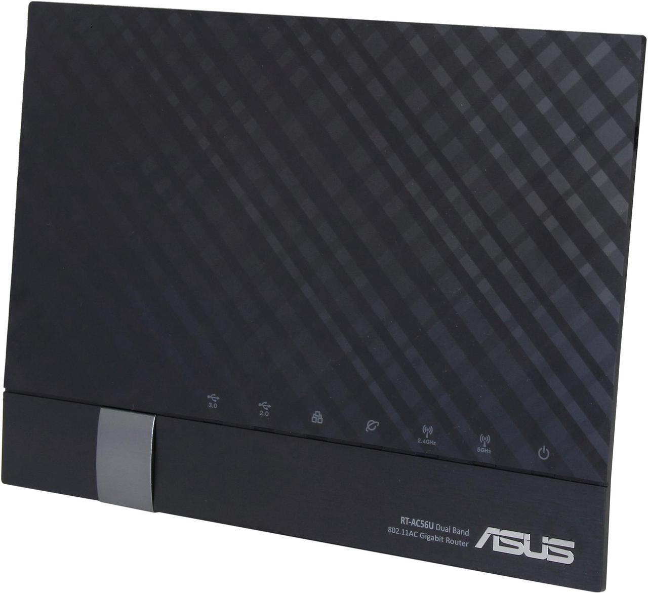 Main image of ASUS RT-AC56U AC1200 Dual Band WiFi Gigabit Router 802.11ac, 1167 Mbps WiFi Speed, 4x Gigabit LAN Ports, AiProtection Security, AiCloud File Sharing, AiRadar Beamforming