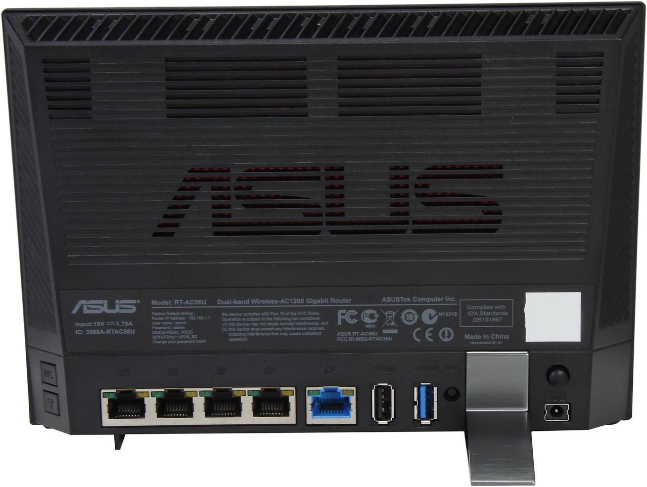 Alt view image 5 of 6 - ASUS RT-AC56U AC1200 Dual Band WiFi Gigabit Router 802.11ac, 1167 Mbps WiFi Speed, 4x Gigabit LAN Ports, AiProtection Security, AiCloud File Sharing, AiRadar Beamforming