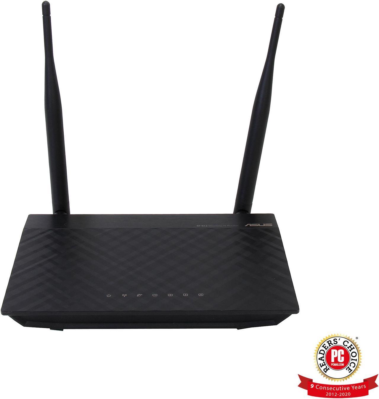 ASUS RT-N12 N300 Wi-Fi Router 2T2R MIMO Technology, 4K HD Video Streaming, VoIP, Up to 300 Mbps