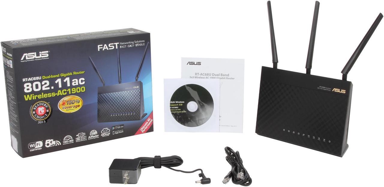Alt view image 8 of 9 - ASUS AC1900 Wi-Fi Dual-band 3x3 Gigabit Wireless Router with AiProtection Network Security Powered by Trend Micro, AiMesh Whole Home Wi-Fi System Compatible (RT-AC68U)
