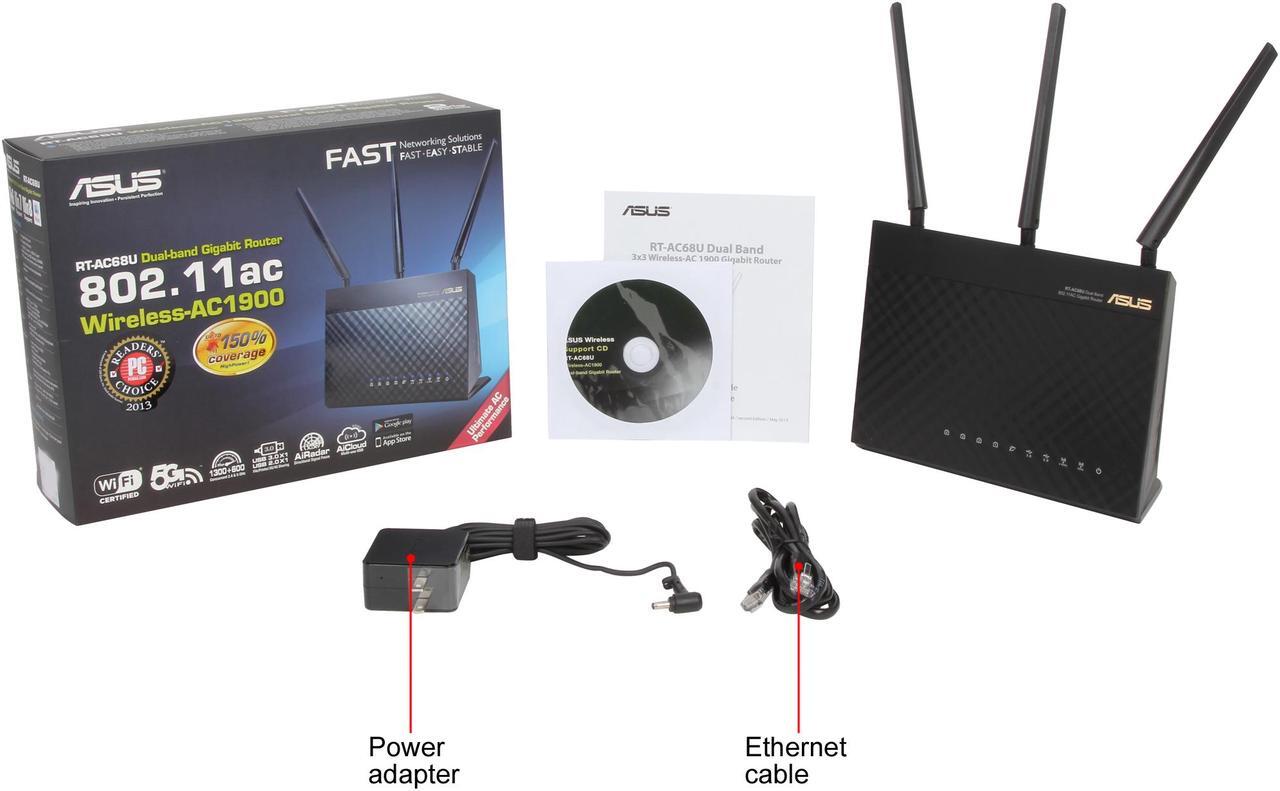 Alt view image 9 of 9 - ASUS AC1900 Wi-Fi Dual-band 3x3 Gigabit Wireless Router with AiProtection Network Security Powered by Trend Micro, AiMesh Whole Home Wi-Fi System Compatible (RT-AC68U)
