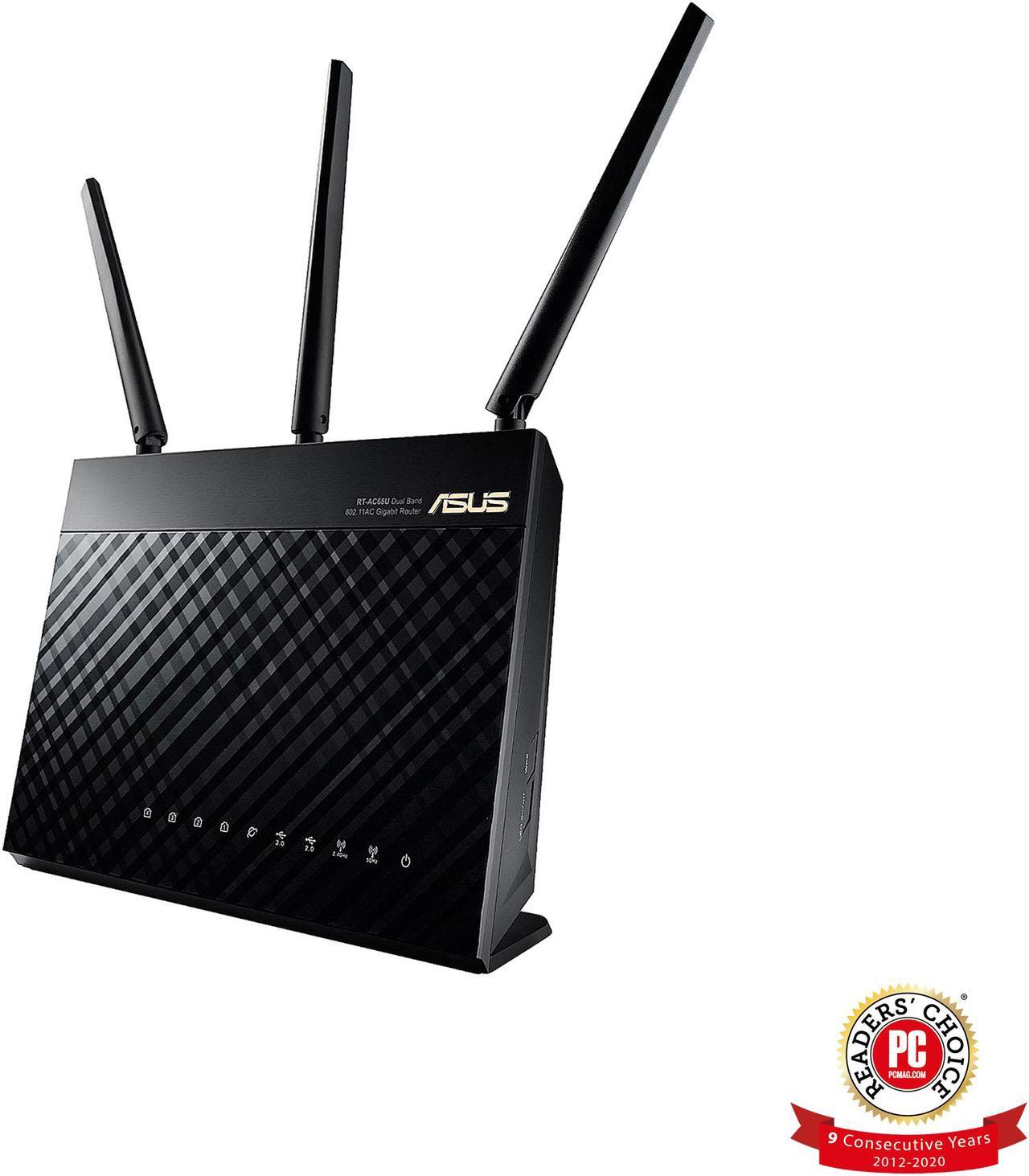 Alt view image 2 of 9 - ASUS AC1900 Wi-Fi Dual-band 3x3 Gigabit Wireless Router with AiProtection Network Security Powered by Trend Micro, AiMesh Whole Home Wi-Fi System Compatible (RT-AC68U)