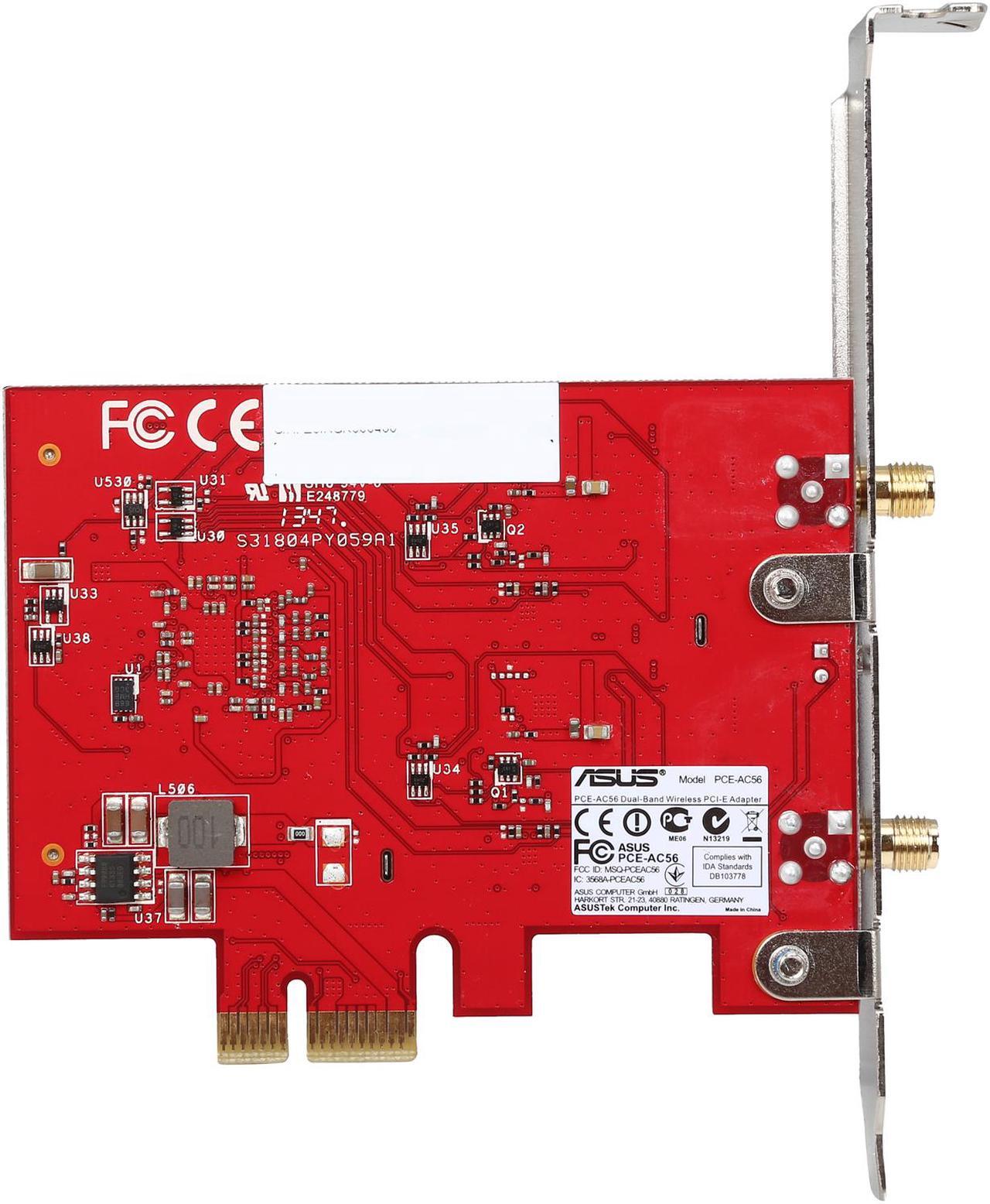 Alt view image 5 of 7 - ASUS PCE-AC56 2x2 802.11ac WiFi AC1300 PCIe Adapter