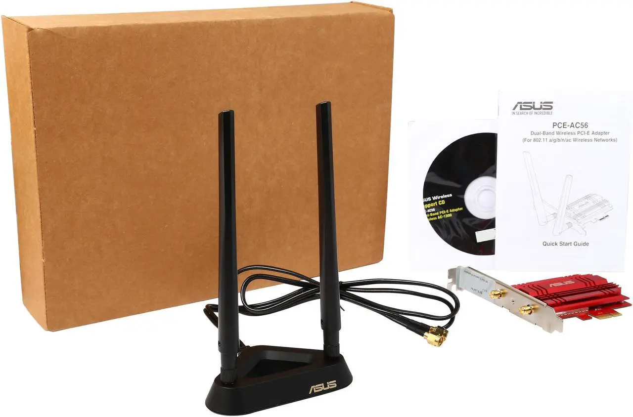 Alt view image 5 of 5 - Asus Certified PCE-AC56 802.11ac Dual-band Wireless-AC1300 PCI-E Adapter