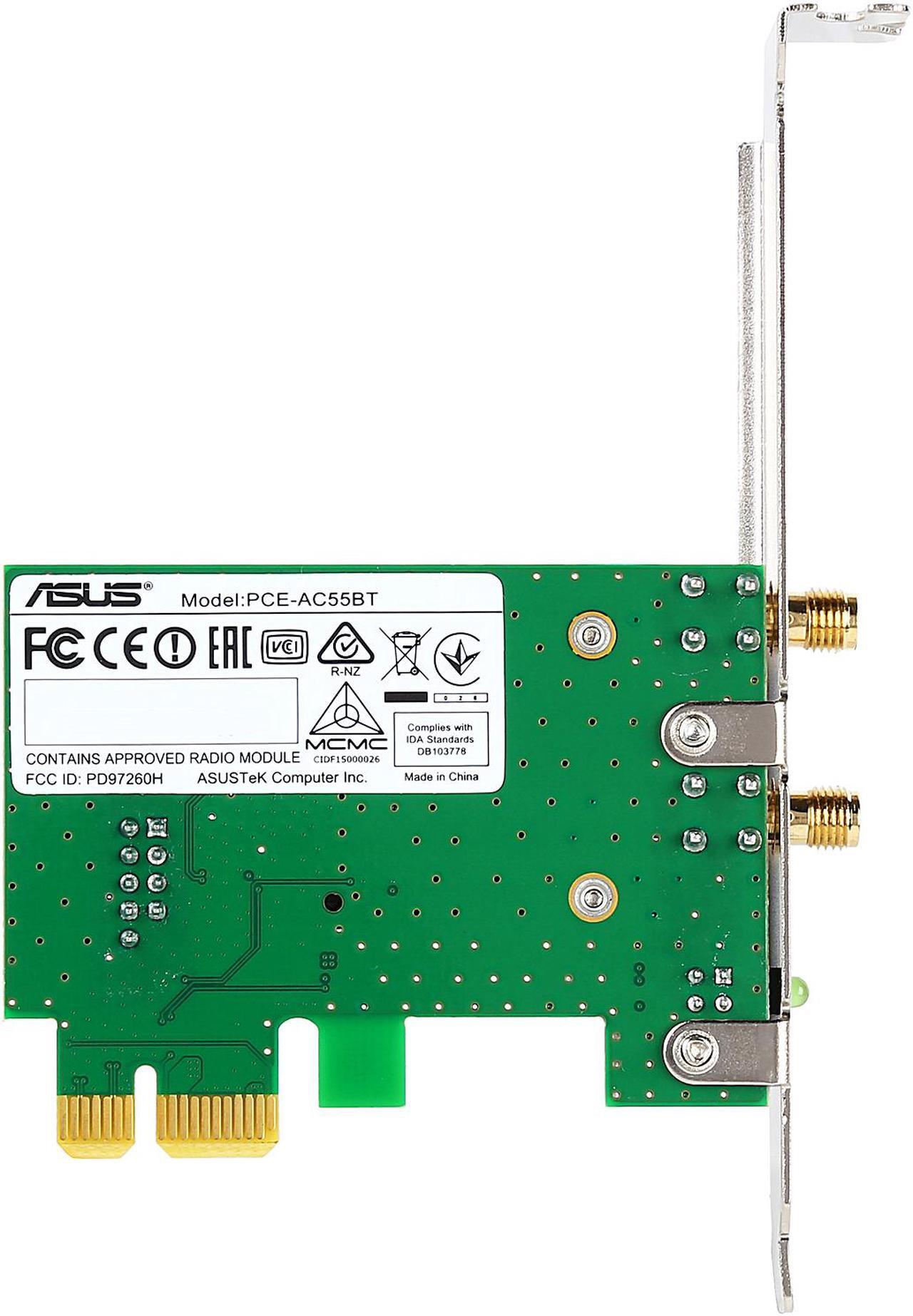 Alt view image 5 of 5 - ASUS PCE-AC55BT 802.11ac Wireless-AC1200 Bluetooth 4.0 PCIe / mPCIe adapter