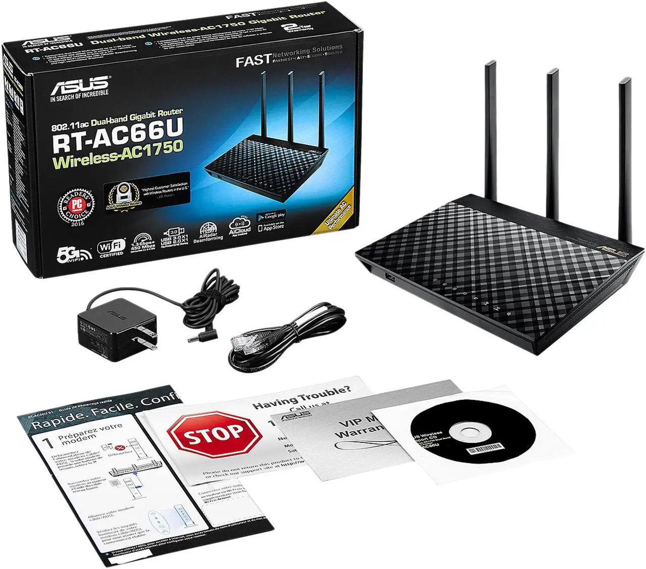 Alt view image 5 of 6 - ASUS RT-AC66U B1 AC1750 Dual-Band Wi-Fi Router, AiProtection Lifetime Security by Trend Micro, AiMesh Compatible for Mesh Wi-Fi System
