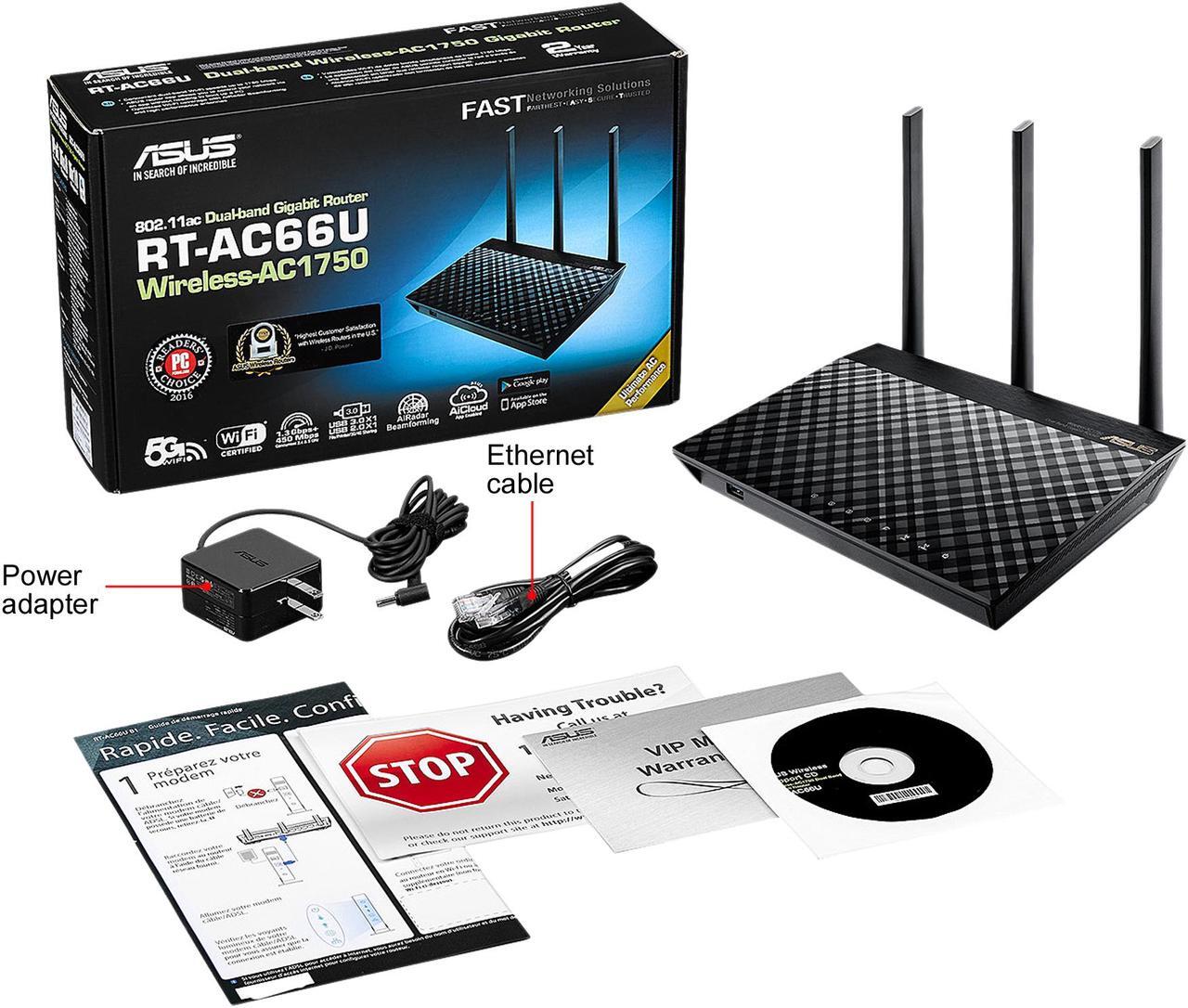 Alt view image 6 of 6 - ASUS RT-AC66U B1 AC1750 Dual-Band Wi-Fi Router, AiProtection Lifetime Security by Trend Micro, AiMesh Compatible for Mesh Wi-Fi System