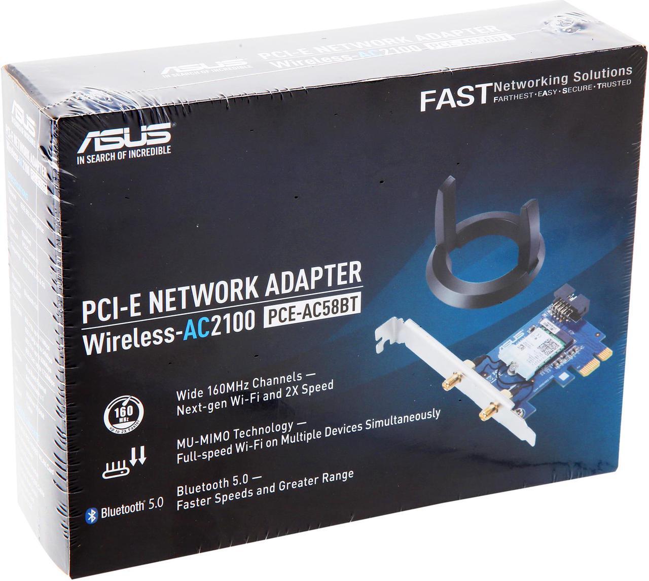 Alt view image 4 of 4 - ASUS Dual Band 802.11AC Wireless-AC2100 PCI-E Bluetooth 5 Gigabit Wi-Fi Adapter, 160MHz Support