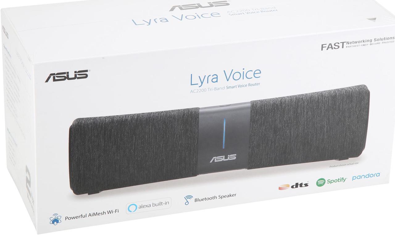 Alt view image 10 of 10 - ASUS Lyra Voice Home Mesh WiFi System AC2200, Tri-Band, AiProtection Security by Trend Micro, Parental Control, Amazon Alexa Built-in, Bluetooth, Two 8W Stereo Speakers