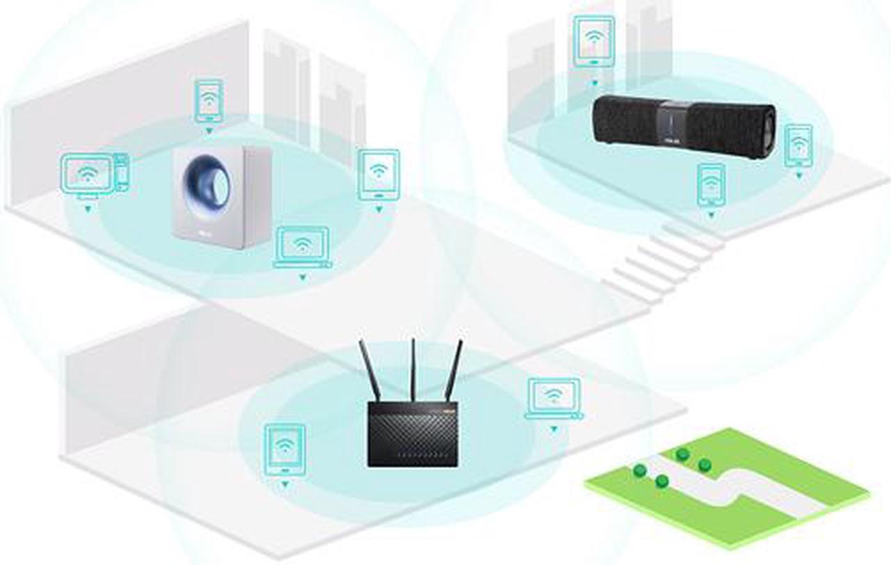 Alt view image 8 of 14 - ASUS RT-AX92U (2 Pack) AX6100 Tri-Band Wi-Fi 6 Gaming Mesh Router with 802.11Ax, Lifetime AiProtection Security by Trend Micro, AiMesh Compatible, Adaptive QoS & Parental Control