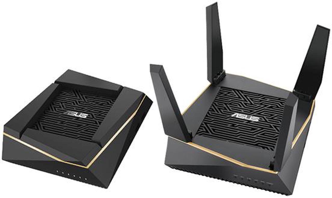 Alt view image 3 of 14 - ASUS RT-AX92U (2 Pack) AX6100 Tri-Band Wi-Fi 6 Gaming Mesh Router with 802.11Ax, Lifetime AiProtection Security by Trend Micro, AiMesh Compatible, Adaptive QoS & Parental Control