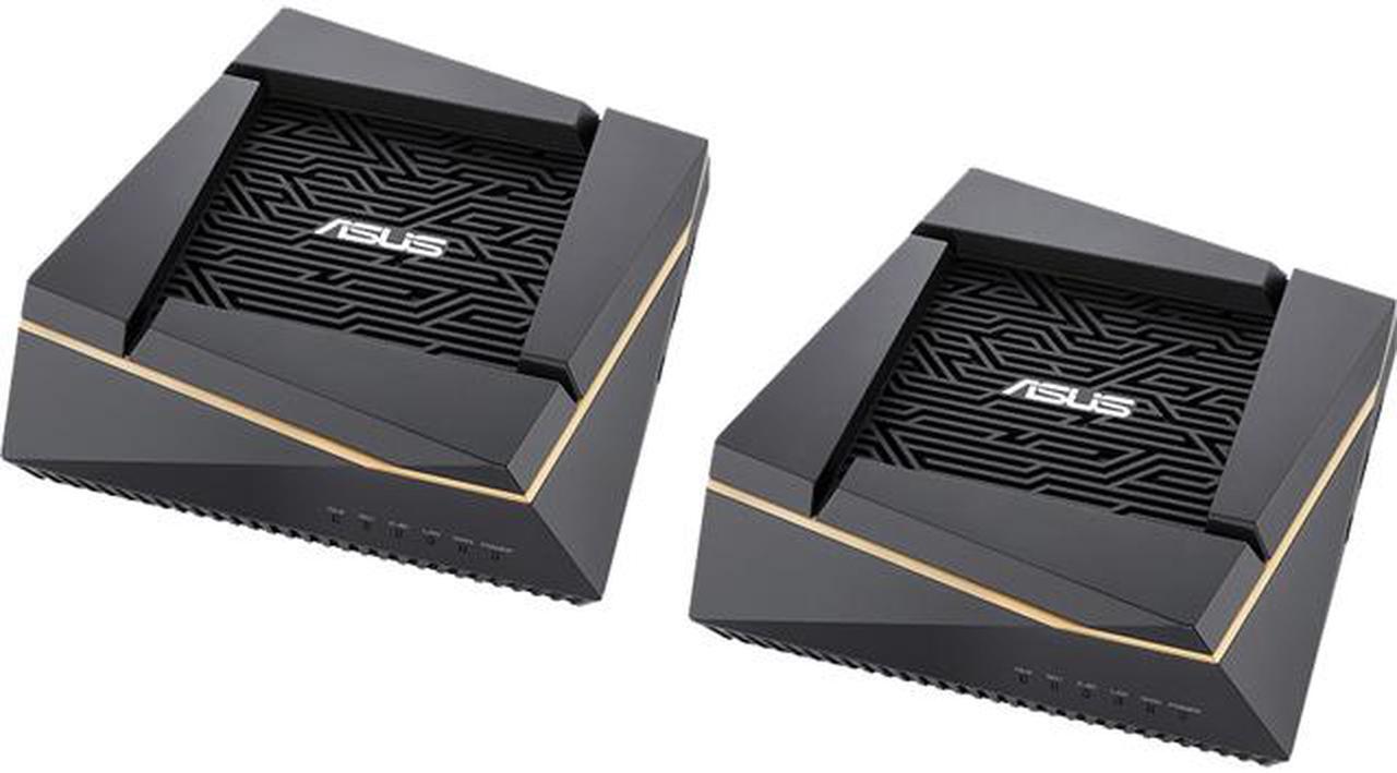 Main image of ASUS RT-AX92U (2 Pack) AX6100 Tri-Band Wi-Fi 6 Gaming Mesh Router with 802.11Ax, Lifetime AiProtection Security by Trend Micro, AiMesh Compatible, Adaptive QoS & Parental Control