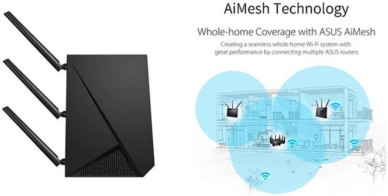 Alt view image 7 of 14 - ASUS RP-AC1900 AC1900 Dual Band Wi-Fi Range Extender / AiMesh Extender for Seamless Mesh Wi-Fi; Works with Any Wi-Fi Router