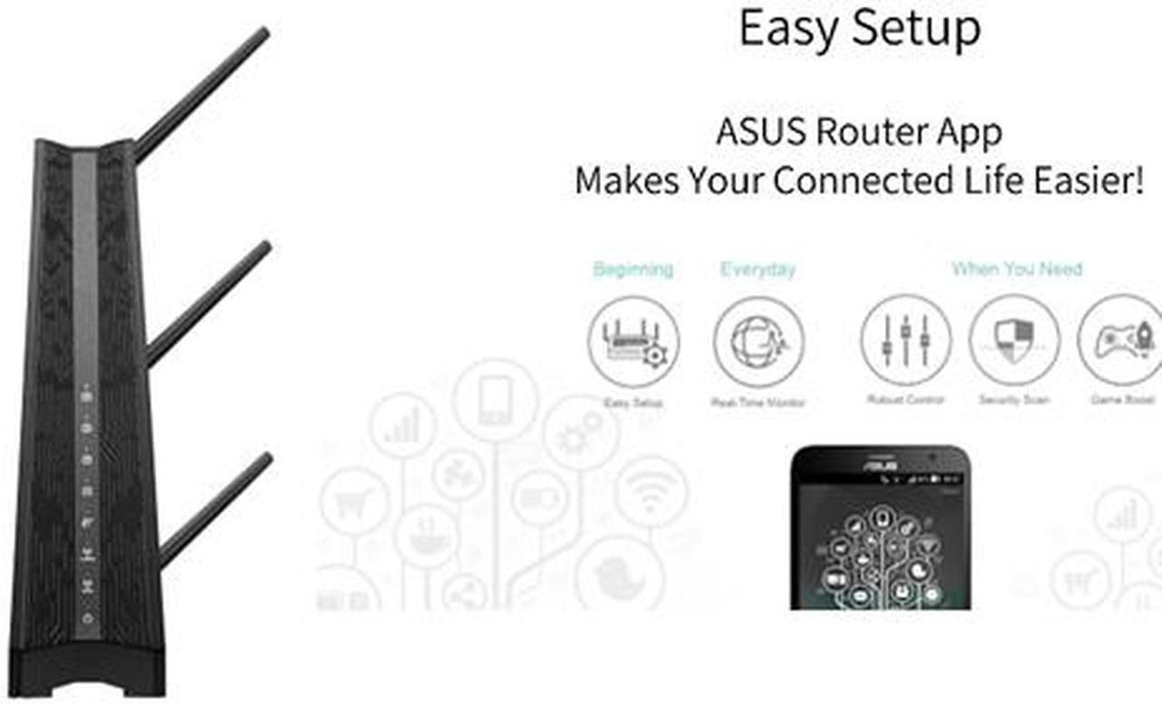 Alt view image 8 of 14 - ASUS RP-AC1900 AC1900 Dual Band Wi-Fi Range Extender / AiMesh Extender for Seamless Mesh Wi-Fi; Works with Any Wi-Fi Router