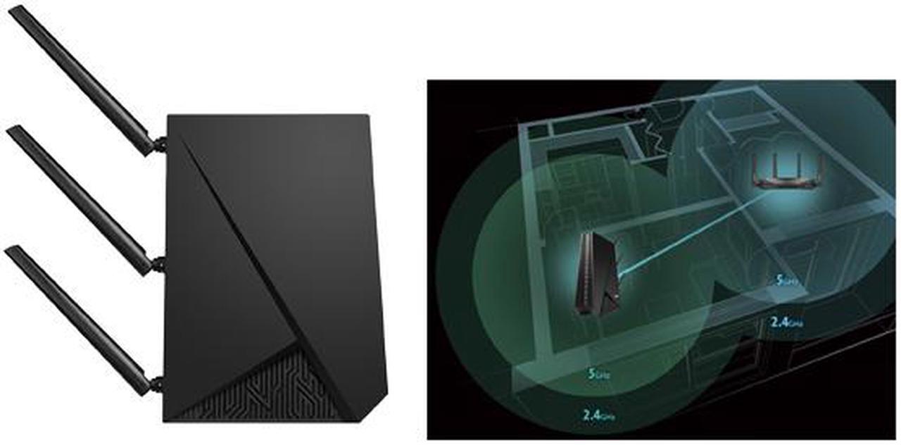 Alt view image 4 of 14 - ASUS RP-AC1900 AC1900 Dual Band Wi-Fi Range Extender / AiMesh Extender for Seamless Mesh Wi-Fi; Works with Any Wi-Fi Router
