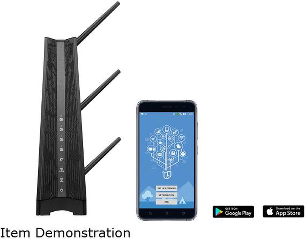 Alt view image 6 of 14 - ASUS RP-AC1900 AC1900 Dual Band Wi-Fi Range Extender / AiMesh Extender for Seamless Mesh Wi-Fi; Works with Any Wi-Fi Router