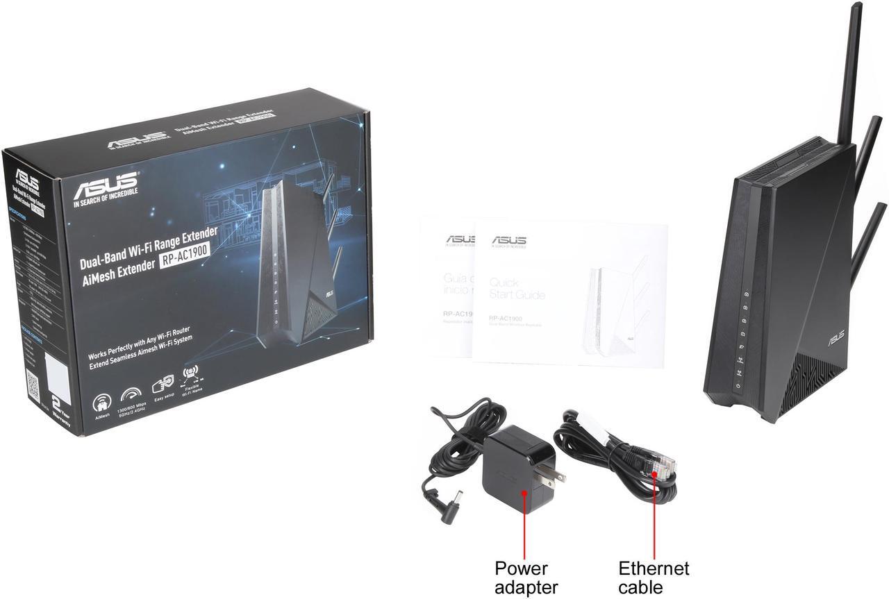 Alt view image 15 of 14 - ASUS RP-AC1900 AC1900 Dual Band Wi-Fi Range Extender / AiMesh Extender for Seamless Mesh Wi-Fi; Works with Any Wi-Fi Router