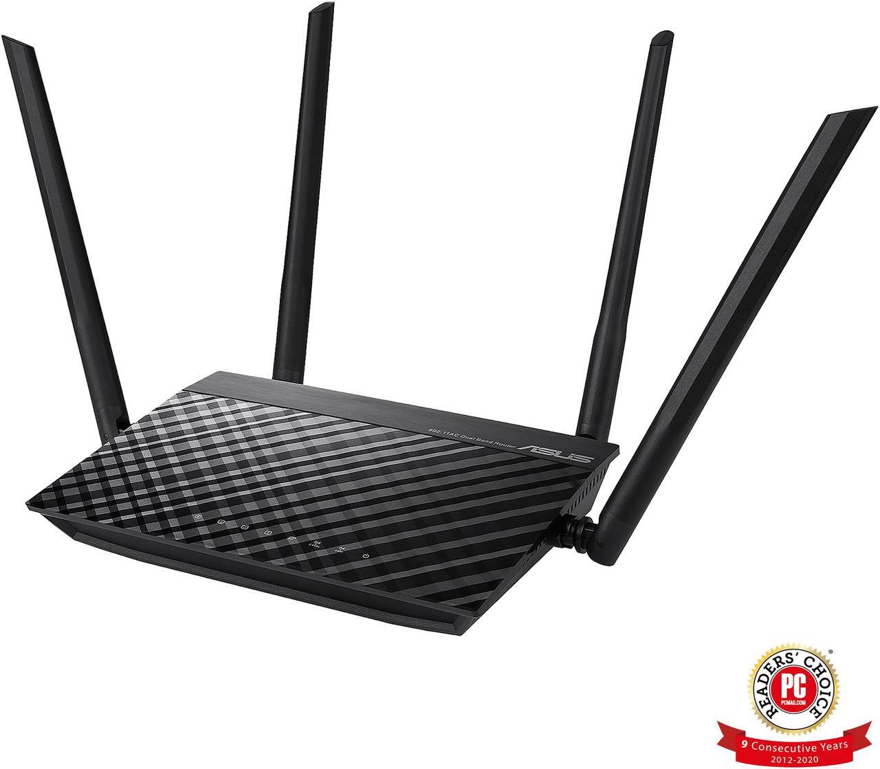 Main image of ASUS RT-AC1200GE AC1200 Dual Band WiFi Router, Parental Control, MU-MIMO, 4 x Gigabit LAN ports, VPN, Gaming & 4K Streaming