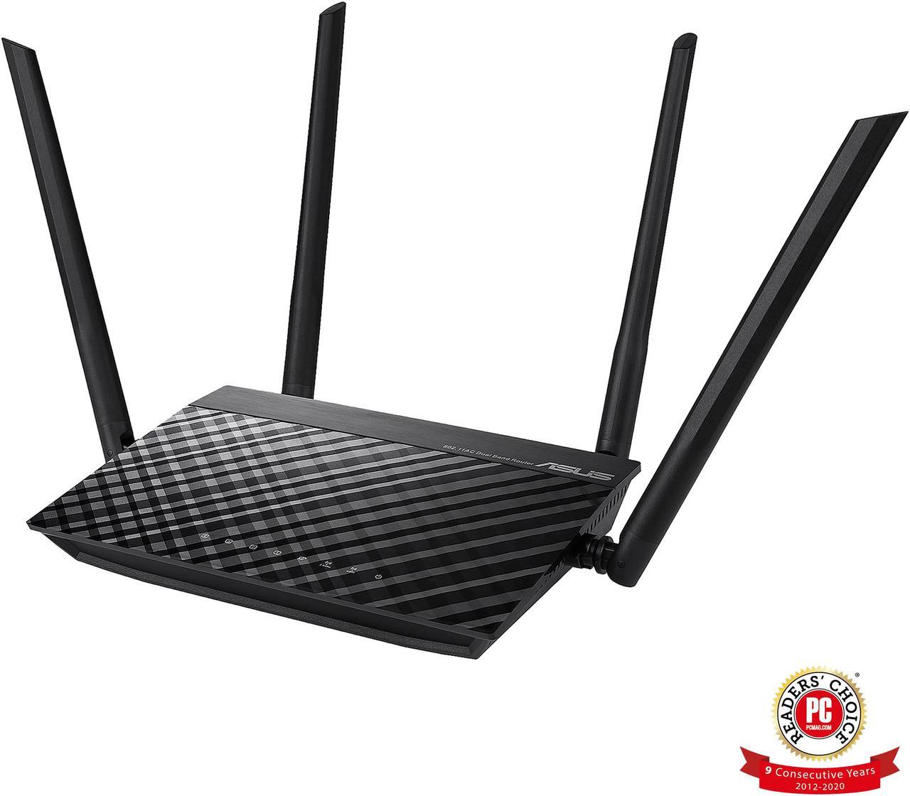 ASUS RT-AC1200 V2 AC1200 Dual Band WiFi Router, Easy 3-step setup, 4 LAN ports, Gaming & Streaming