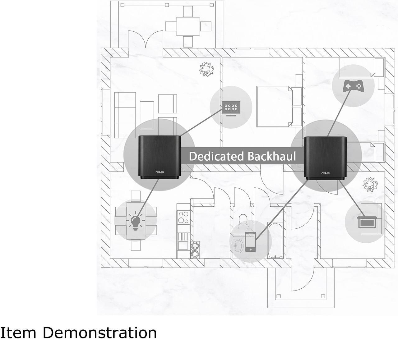 Alt view image 3 of 4 - ASUS ZenWiFi AC3000 Tri-Band Mesh WiFi System - Whole Home Coverage up to 5400 sq.ft & 4+ rooms, AiMesh, Included Lifetime Internet Security, Easy Setup, 3 SSID, Parental Control, Black(CT8 2PK)