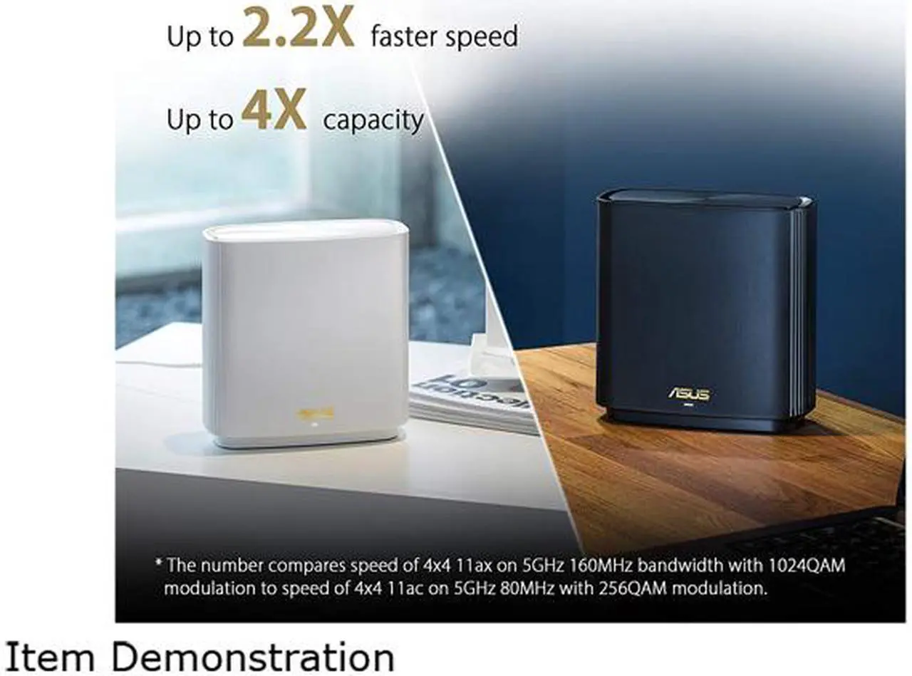Alt view image 2 of 5 - ASUS ZenWiFi AX6600 Tri-Band Mesh WiFi 6 System - Whole Home Coverage up to 5500 sq.ft & 6+ rooms, AiMesh, Included Lifetime Internet Security, Easy Setup, 3 SSID, Parental Control, White (XT8 2PK)