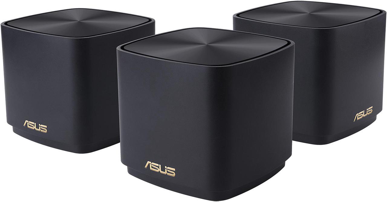 ASUS ZenWiFi AX Mini Whole Home Dual Band Mesh WiFi 6 System (XD4) - 3 Pack Charcoal, Coverage up to 4800 sq.ft & 25+ Devices, 1800Mbps, AiMesh, Parental Controls, Easy Setup