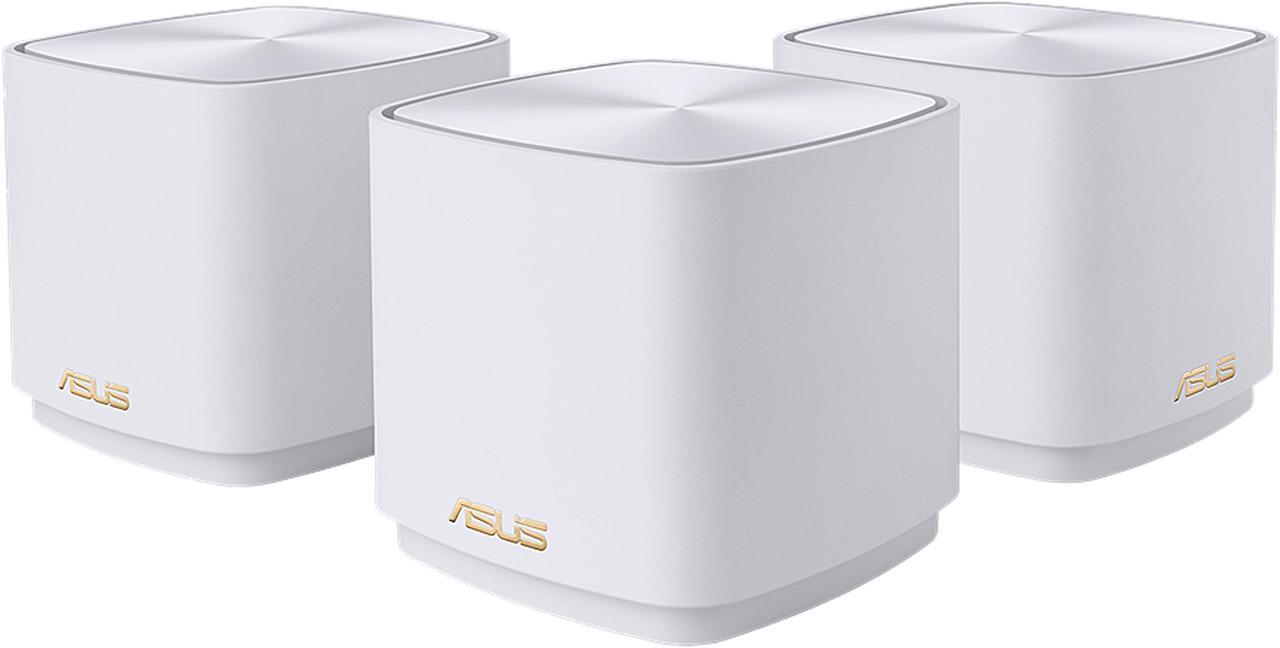 ASUS ZenWiFi AX1800 XD4 (3-Pack) AX Mini Mesh WiFi 6 System - Whole Home Coverage up to 4800 sq.ft & 5+ rooms, AiMesh, Included Lifetime Internet Security, Easy Setup, Parental Control, White