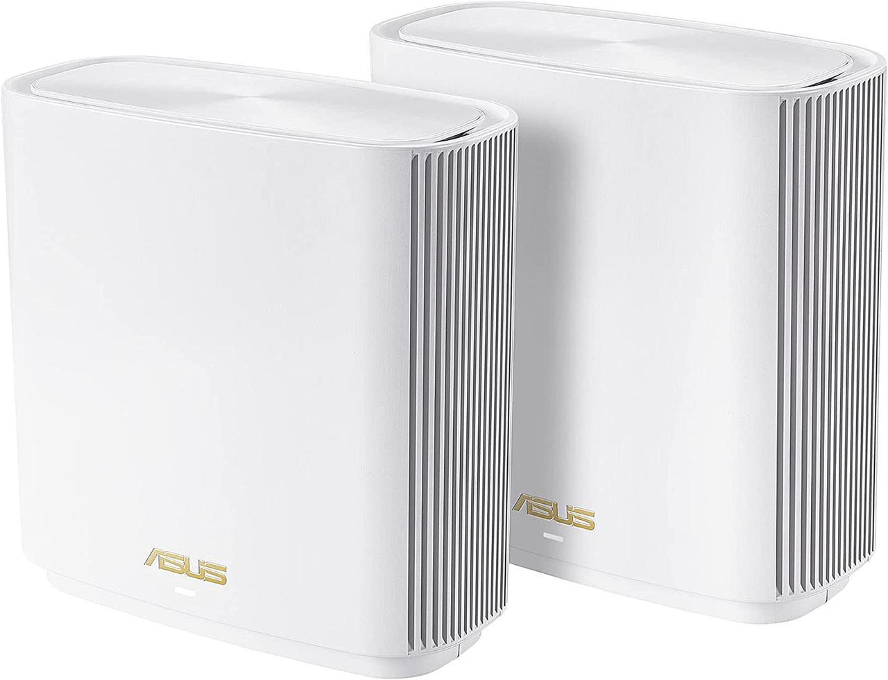 ASUS ZenWiFi Whole-Home Tri-Band Mesh WiFi 6E System (ET8 2PK), Coverage up to 5,500 sq.ft & 6+Rooms, 6600Mbps, New 6GHz Band, AiMesh,Instant Guard