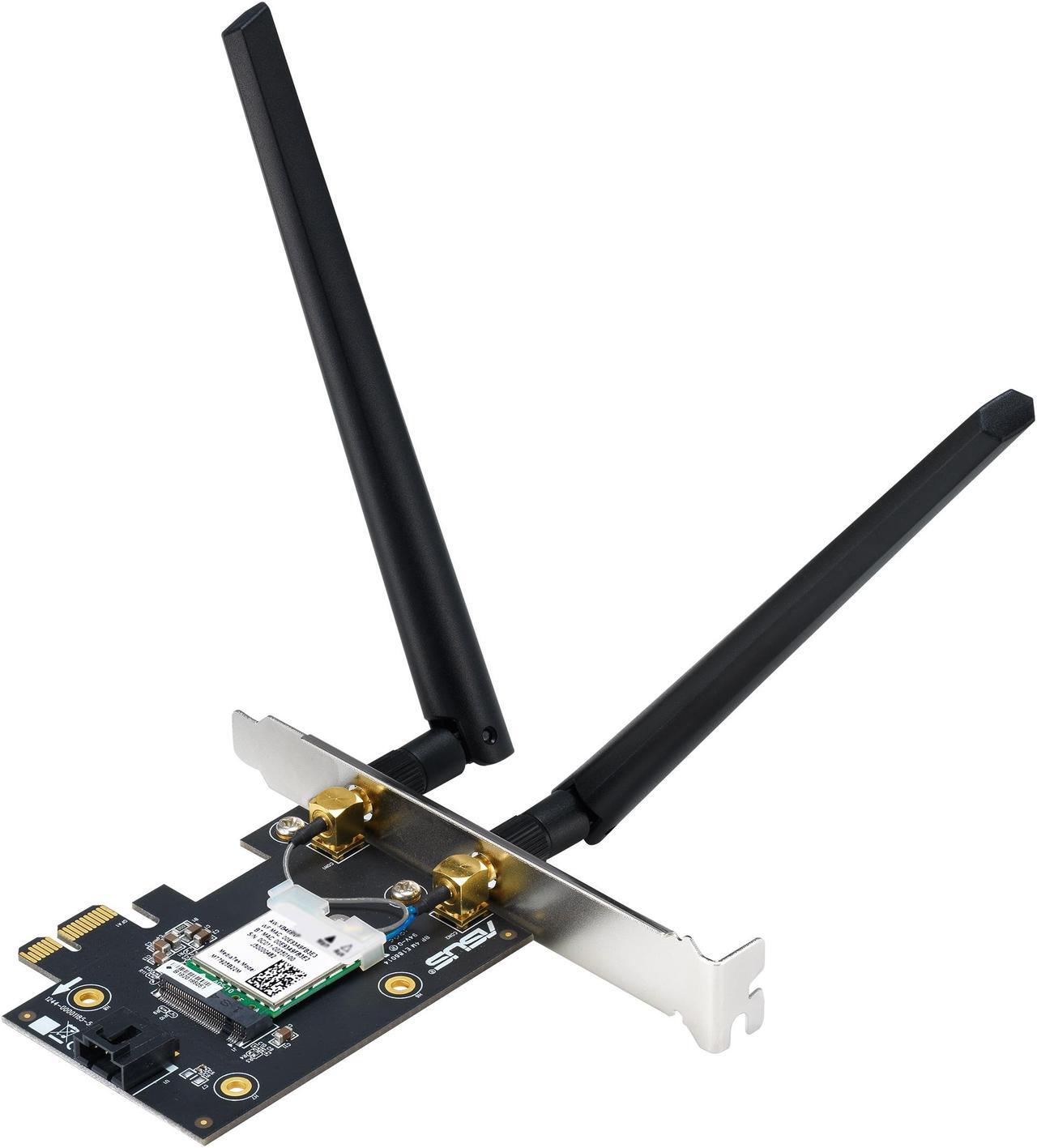 Main image of ASUS BE6500 Tri Band PCI-E WiFi 7 (802.11be). Bluetooth 5.4, WPA3 Network Security, OFDMA and MU-MIMO, Multi-Link Operation
