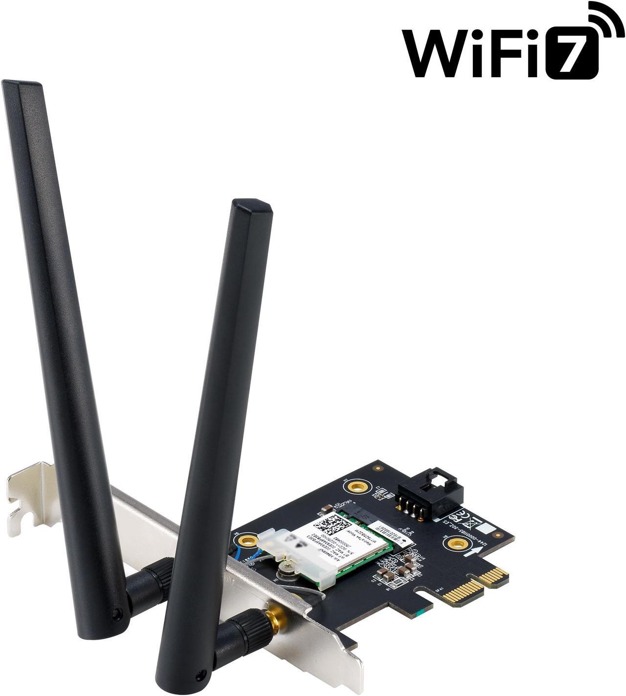 Alt view image 2 of 7 - ASUS BE6500 Tri Band PCI-E WiFi 7 (802.11be). Bluetooth 5.4, WPA3 Network Security, OFDMA and MU-MIMO, Multi-Link Operation