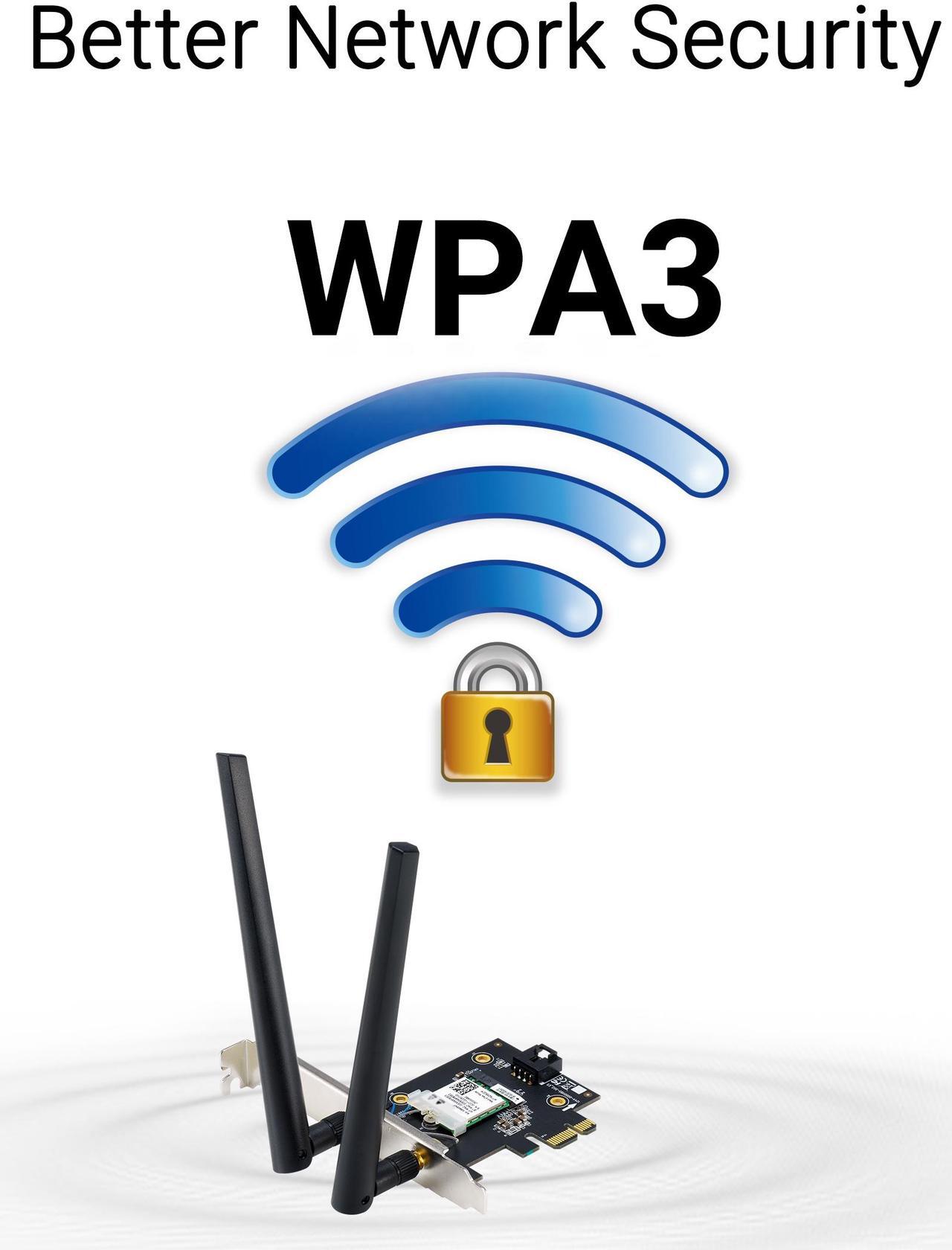 Alt view image 7 of 7 - ASUS BE6500 Tri Band PCI-E WiFi 7 (802.11be). Bluetooth 5.4, WPA3 Network Security, OFDMA and MU-MIMO, Multi-Link Operation