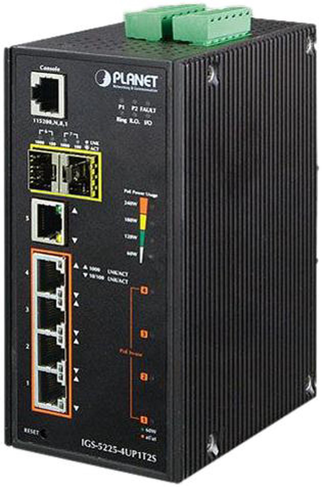 Main image of Planet IGS-5225-4UP1T2S Industrial L2+ 4-Port 10/100/1000T Ultra PoE + 1-Port 10/100/1000T + 2-Port 100/1000X SFP Managed Switch