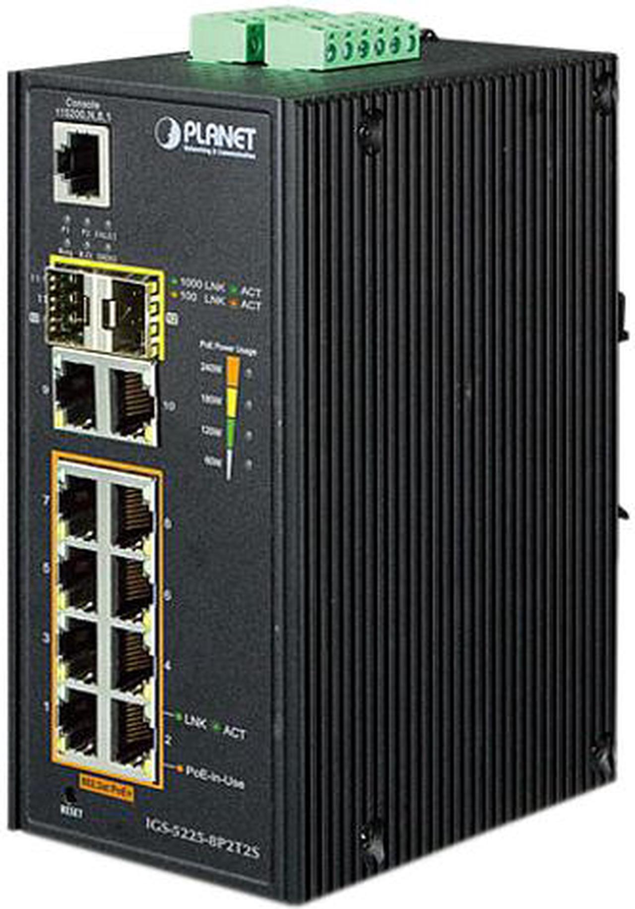 Main image of PLANET IGS-5225-8P2T2S L2+ Industrial 8-Port 10/100/1000T 802.3at PoE + 2-Port 10/100/1000T+ 2-Port 100/1000X SFP Managed Ethernet Switch