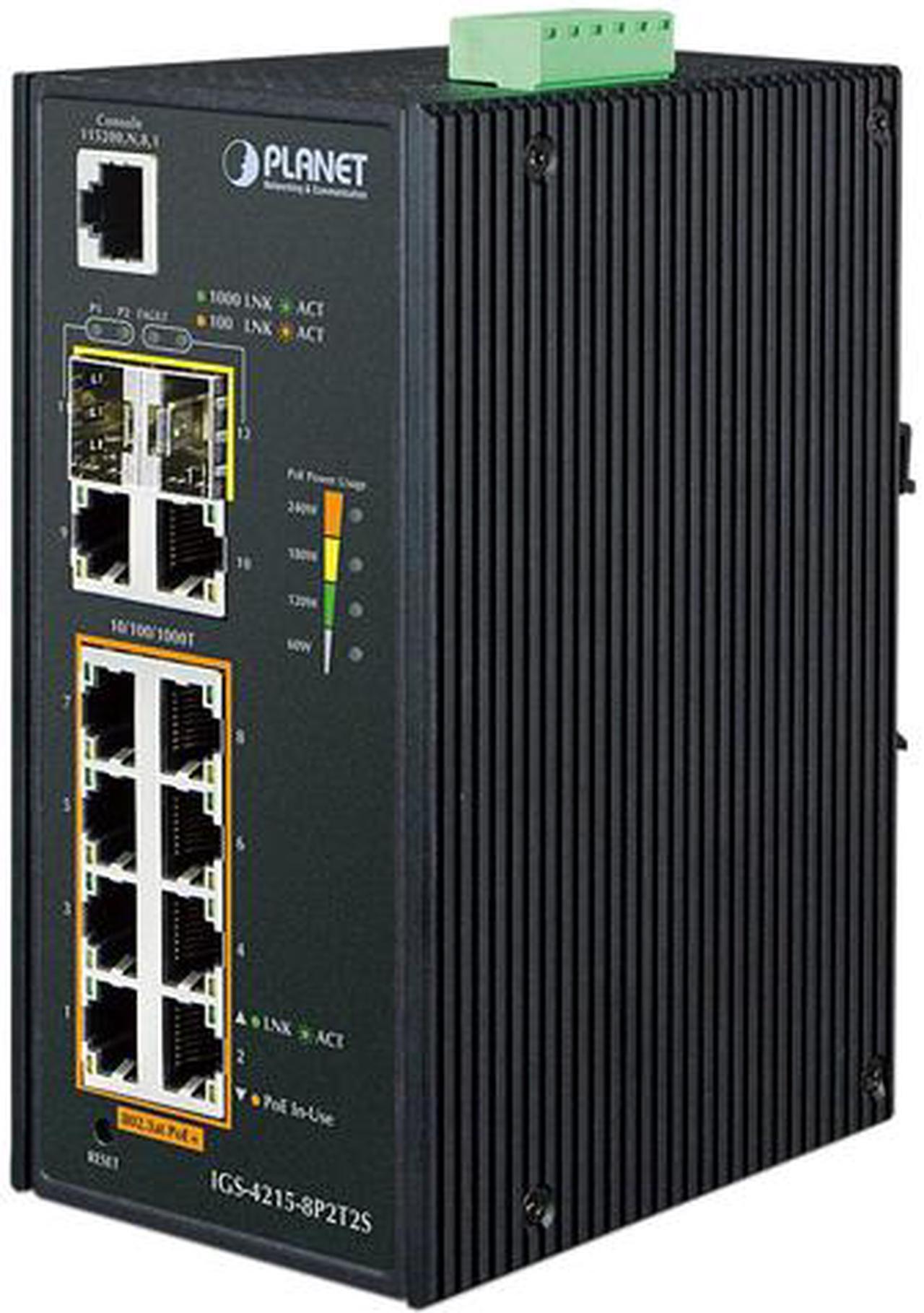 Main image of PLANET IGS-4215-8P2T2S Managed 8-Port 10/100/1000T 802.3at PoE + 2-Port 10/100/1000T + 2-Port 100/1000X SFP Managed Switch