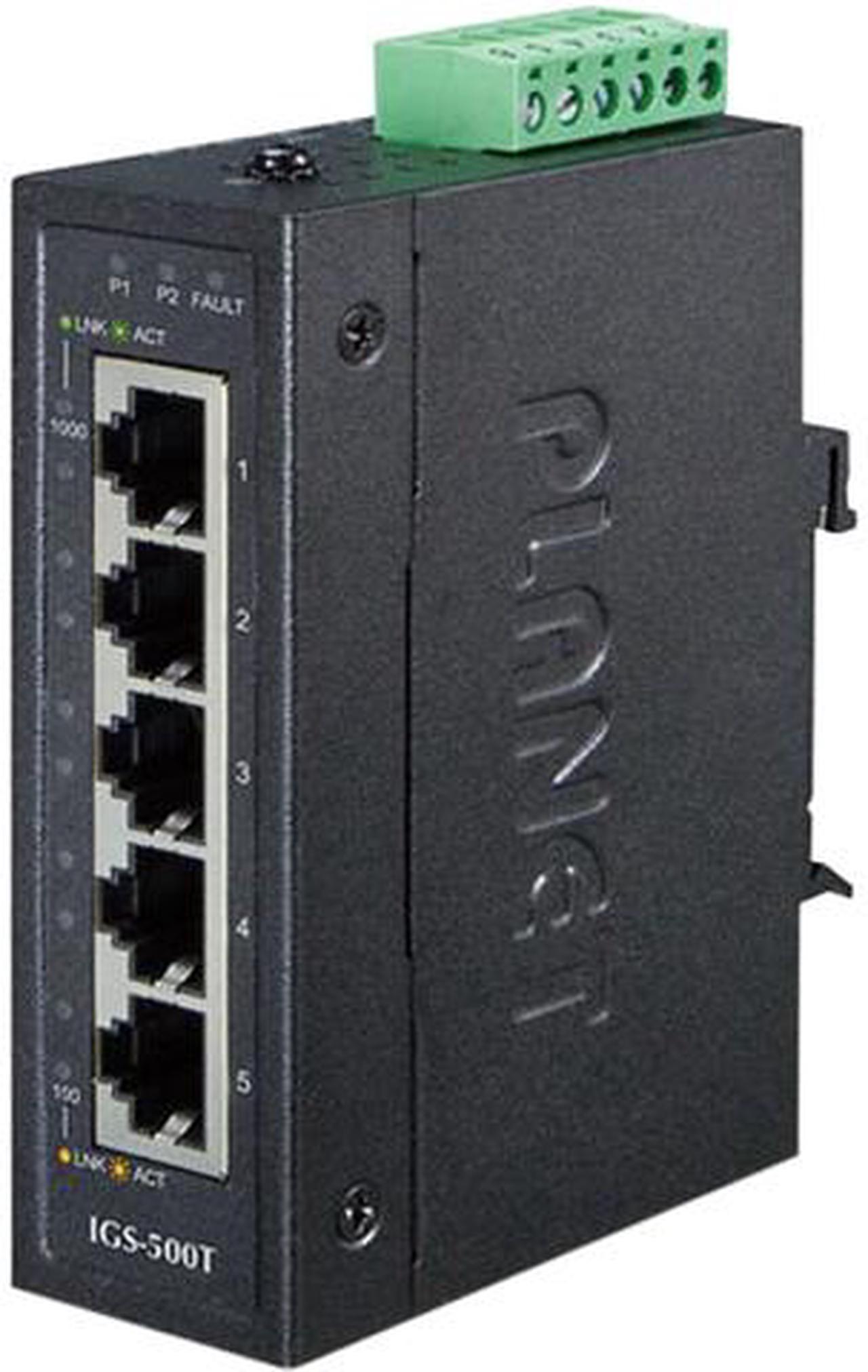 PLANET IGS-500T Unmanaged Compact Industrial 5-Port 10/100/1000T Gigabit Ethernet Switch