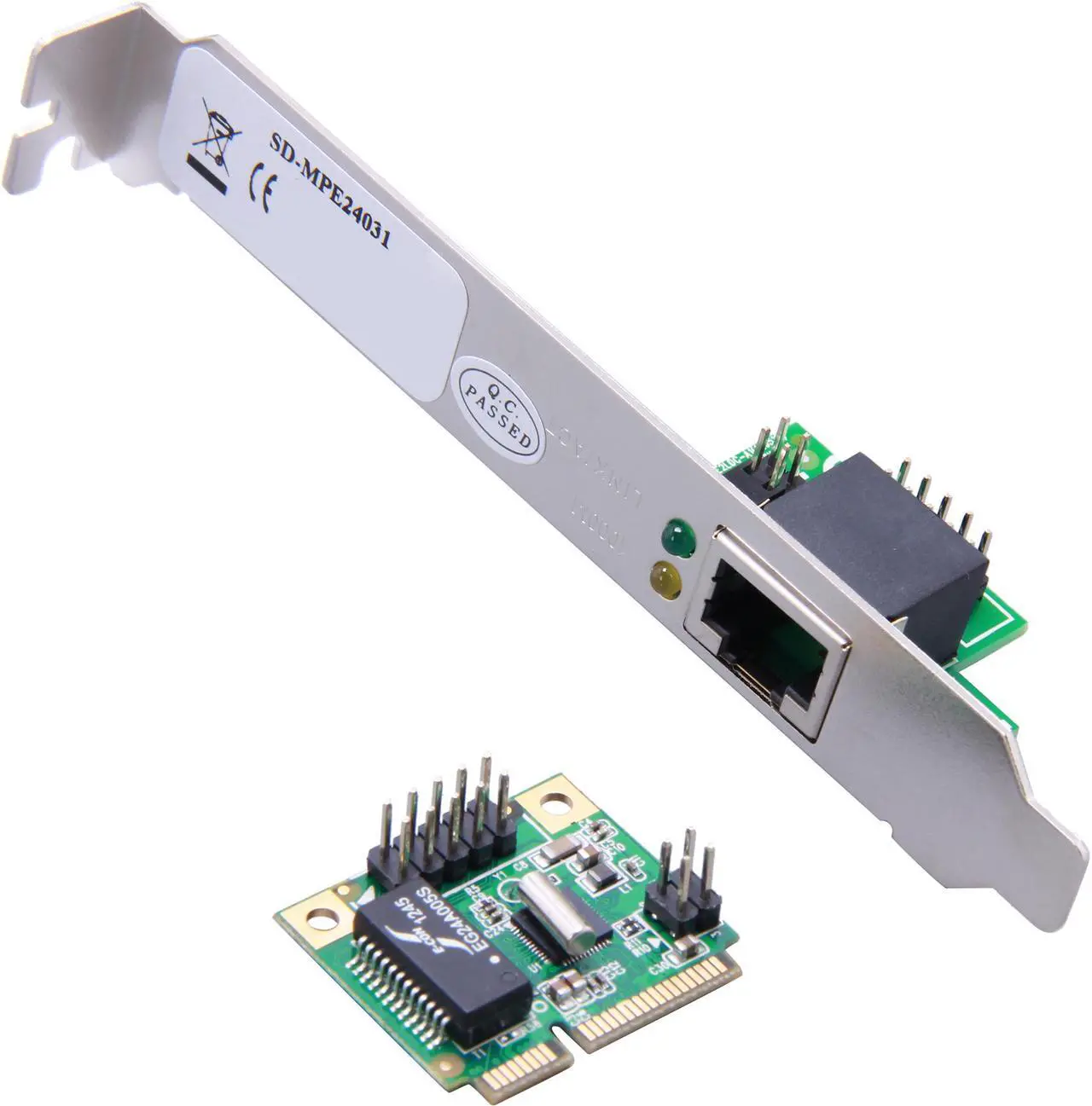 Main image of SYBA SD-MPE24031 Gigabit Ethernet Card with RJ-45 Port Bracket 10/100/1000Mbps Mini PCI Express 1 x RJ45