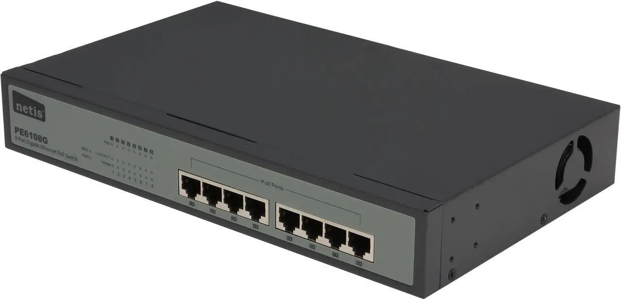 Main image of NETIS PE6108G Unmanaged 8-Port Gigabit Switch with 8 PoE Port 120W IEEE802.3af/at