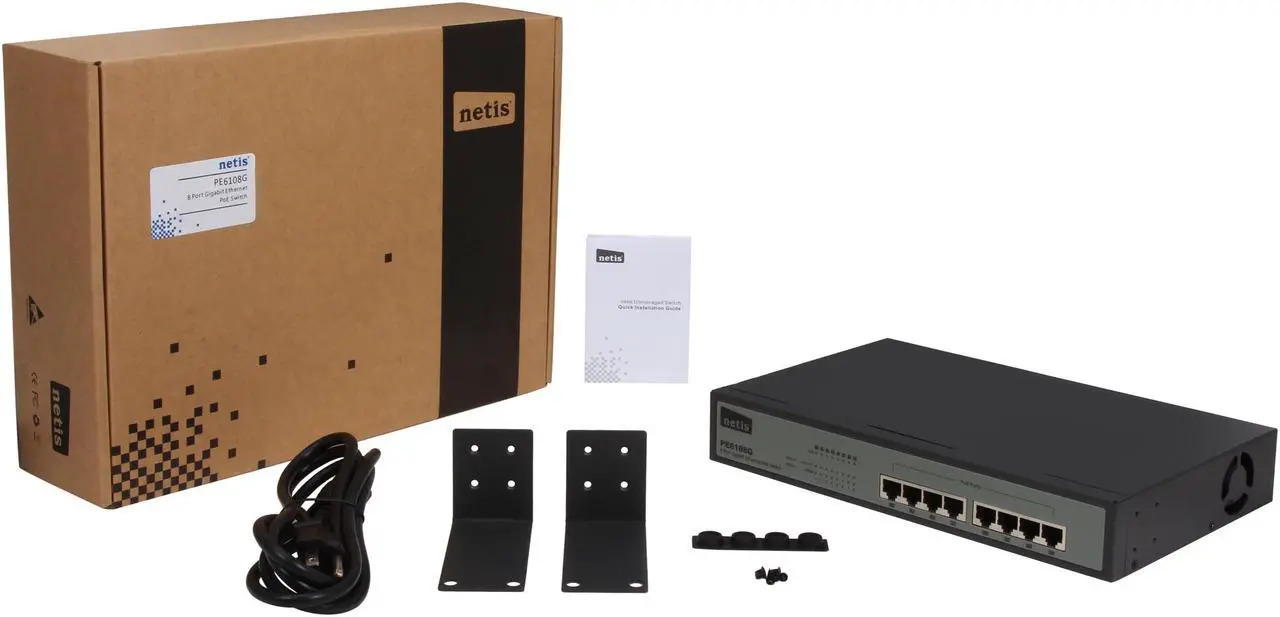 Alt view image 7 of 7 - NETIS PE6108G Unmanaged 8-Port Gigabit Switch with 8 PoE Port 120W IEEE802.3af/at