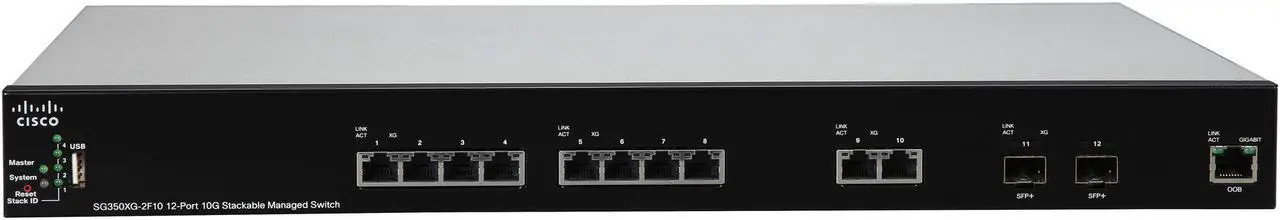 Alt view image 3 of 5 - Cisco SMB SG350XG-2F10-K9 12 Port Stackable Managed 10 Gb Ethernet Switch