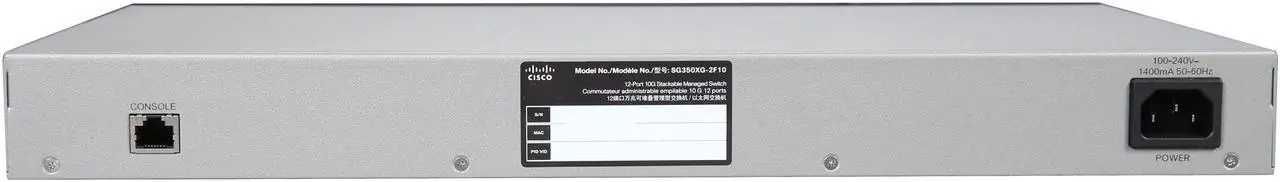 Alt view image 5 of 5 - Cisco SMB SG350XG-2F10-K9 12 Port Stackable Managed 10 Gb Ethernet Switch