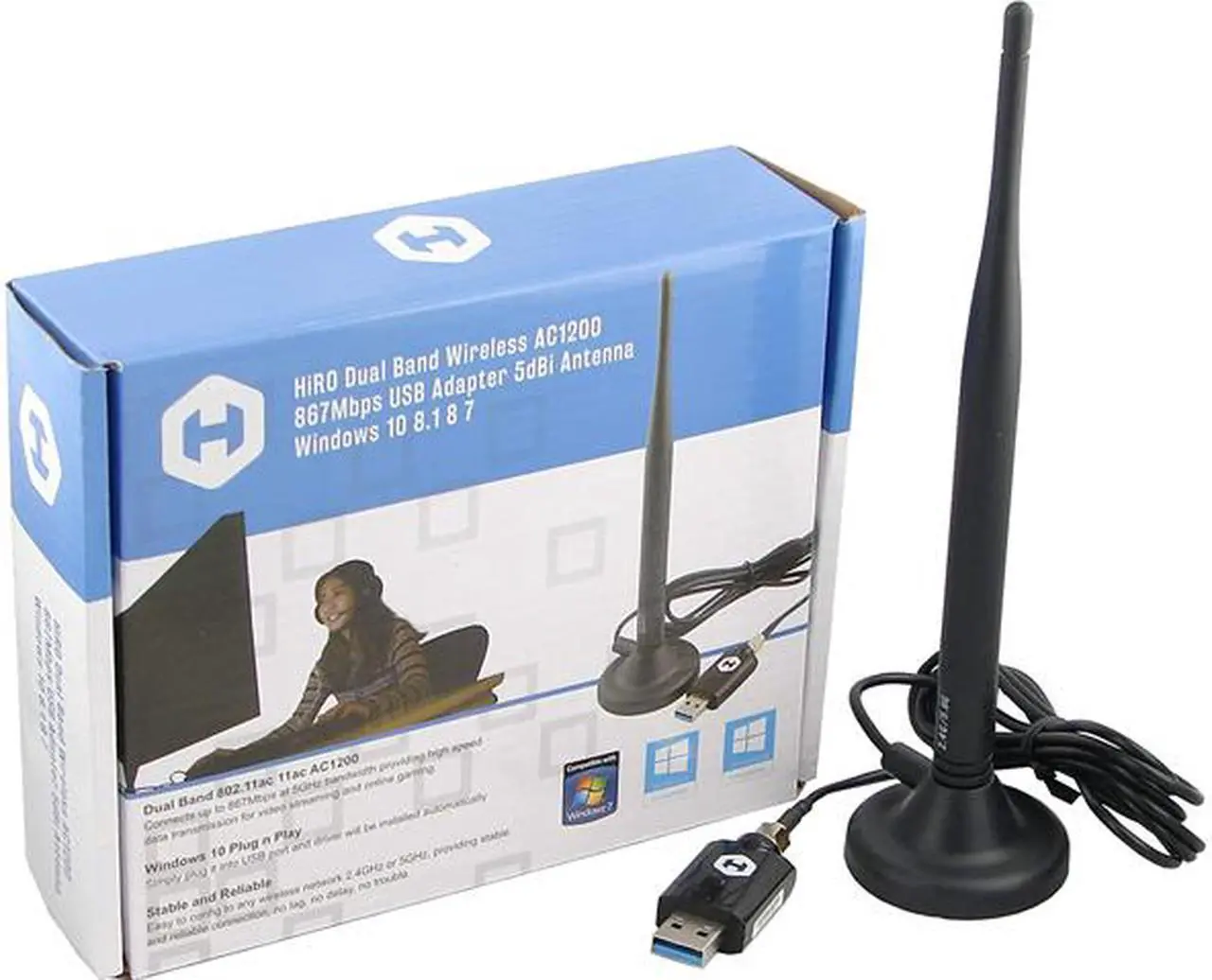 Main image of HIRO H50355 Dual Band 802.11ac AC1200 Wireless USB Network Adapter