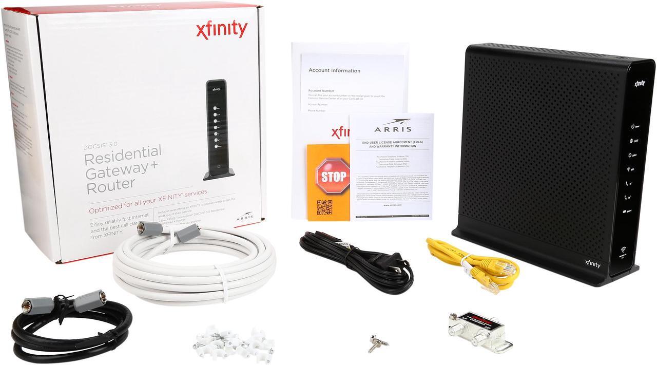 Alt view image 9 of 8 - ARRIS TG862G-CT DOCSIS 3.0 Residential Cable Modem & N300 Gigabit Wireless Router/ 2-Voice Lines for Comcast Xfinity