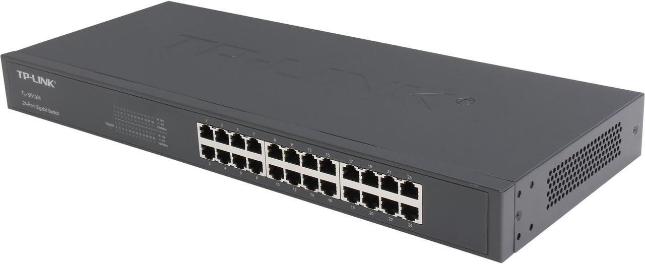 TP-Link 24 Port Gigabit Ethernet Switch | Plug and Play | Sturdy Metal w/Shielded Ports | Rackmount | Fanless | Limited Lifetime Protection | Unmanaged (TL-SG1024)