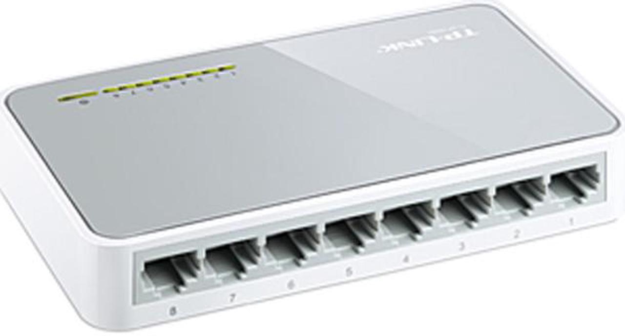 TP-Link 8 Port 10/100Mbps Fast Ethernet Switch | Desktop Ethernet Splitter | Ethernet Hub | Plug and Play | Fanless Quiet | Desktop Design | Green Technology | Unmanaged (TL-SF1008D)